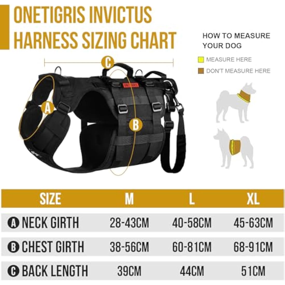 OneTigris Dog Lift Harness | Large Dog Support Sling & Mobility Vest - XL