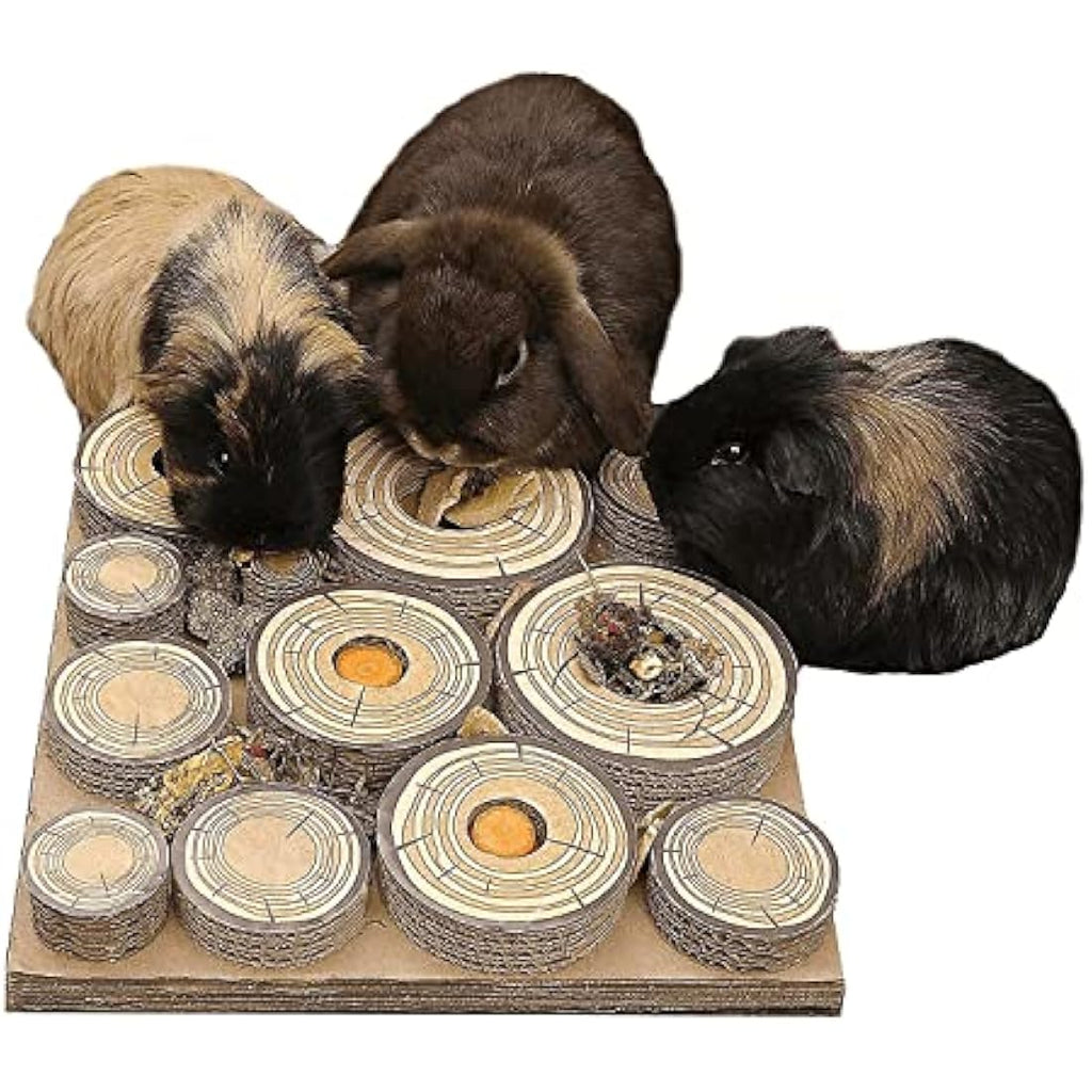 Rosewood Maze-a-Log Small Animal Treat Puzzle - Cardboard Foraging Toy