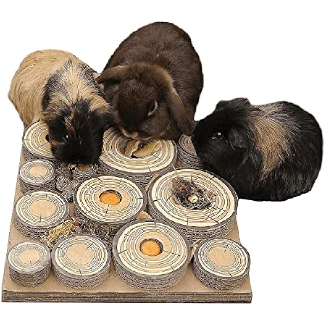Rosewood Maze-a-Log Small Animal Treat Puzzle - Cardboard Foraging Toy
