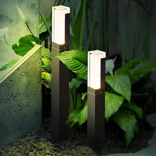 ZTWLEED 60CM LED Outdoor Bollard Light – 2 Pack IP65 Waterproof Garden Lamp
