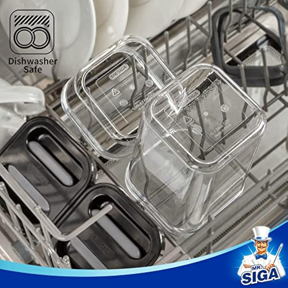 MR.SIGA 6-Piece Airtight Food Storage Container Set | BPA Free Stackable