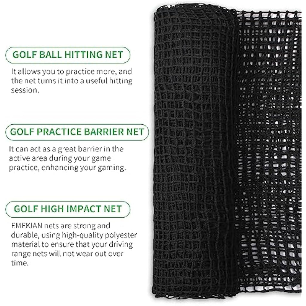 EMEKIAN Heavy Duty Golf Practice Net | 10x10ft Polyester Hitting Net