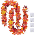 TENQUAN 2 Pack Artificial Maple Leaf Garland – 5.7ft Fall Autumn Decor