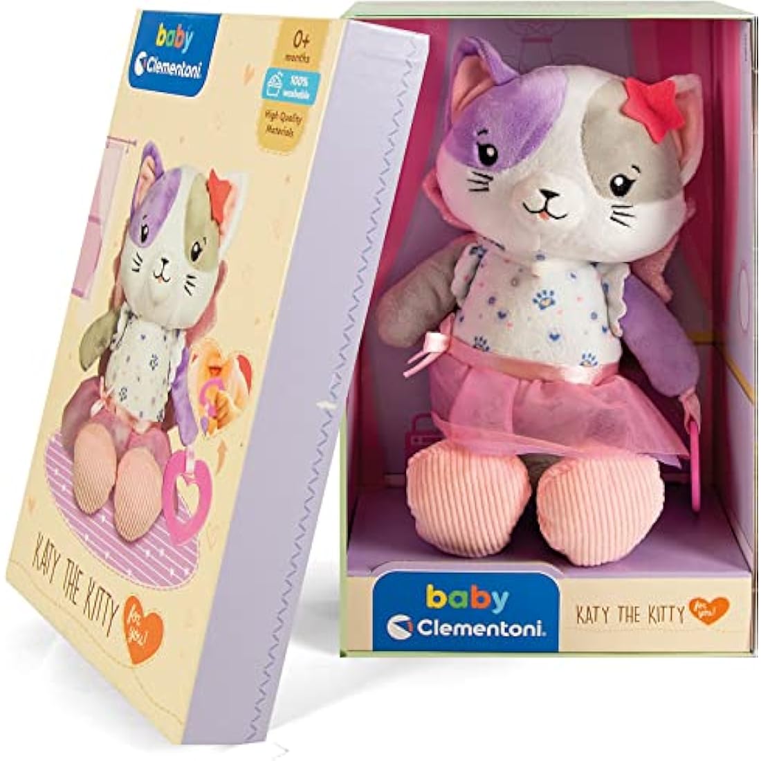 Clementoni Baby Katy the Kitty Plush Toy – Sensory Teething Kitten