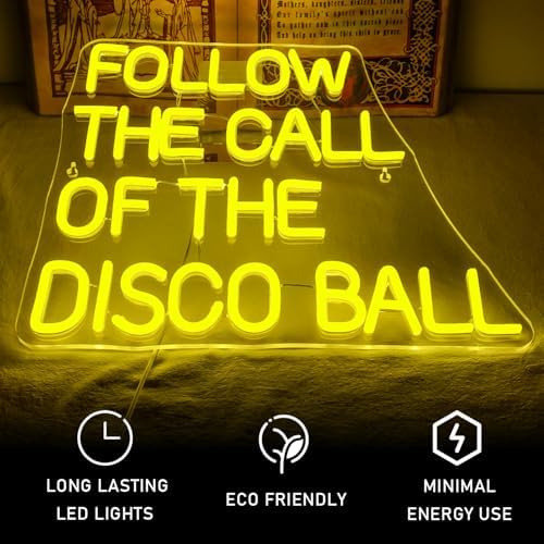 Ineonlife Follow the Call of the Disco Ball Neon Sign | Dimmable LED