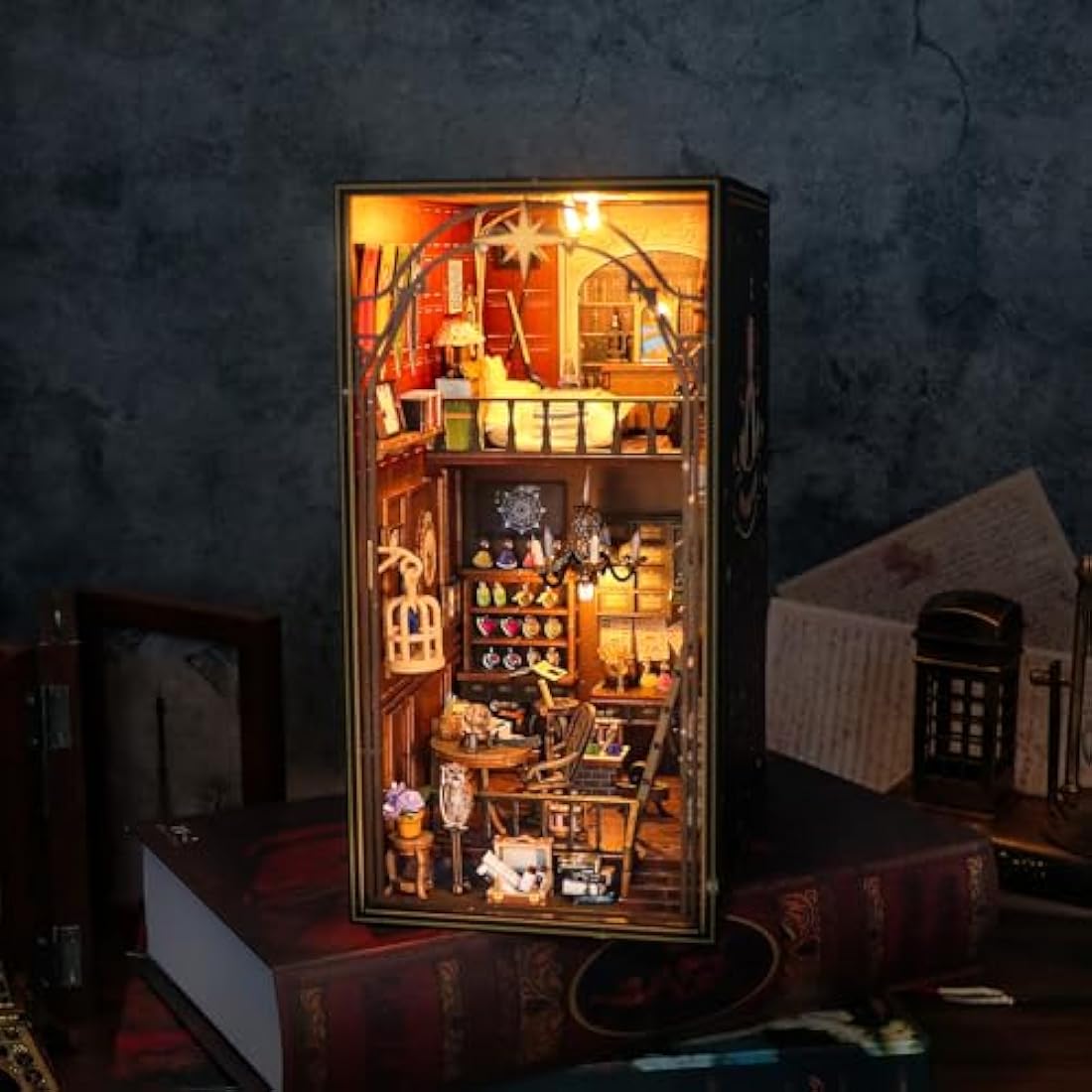 Cuteefun Mila Magic House DIY Book Nook Kit - Wooden Miniature Dollhouse