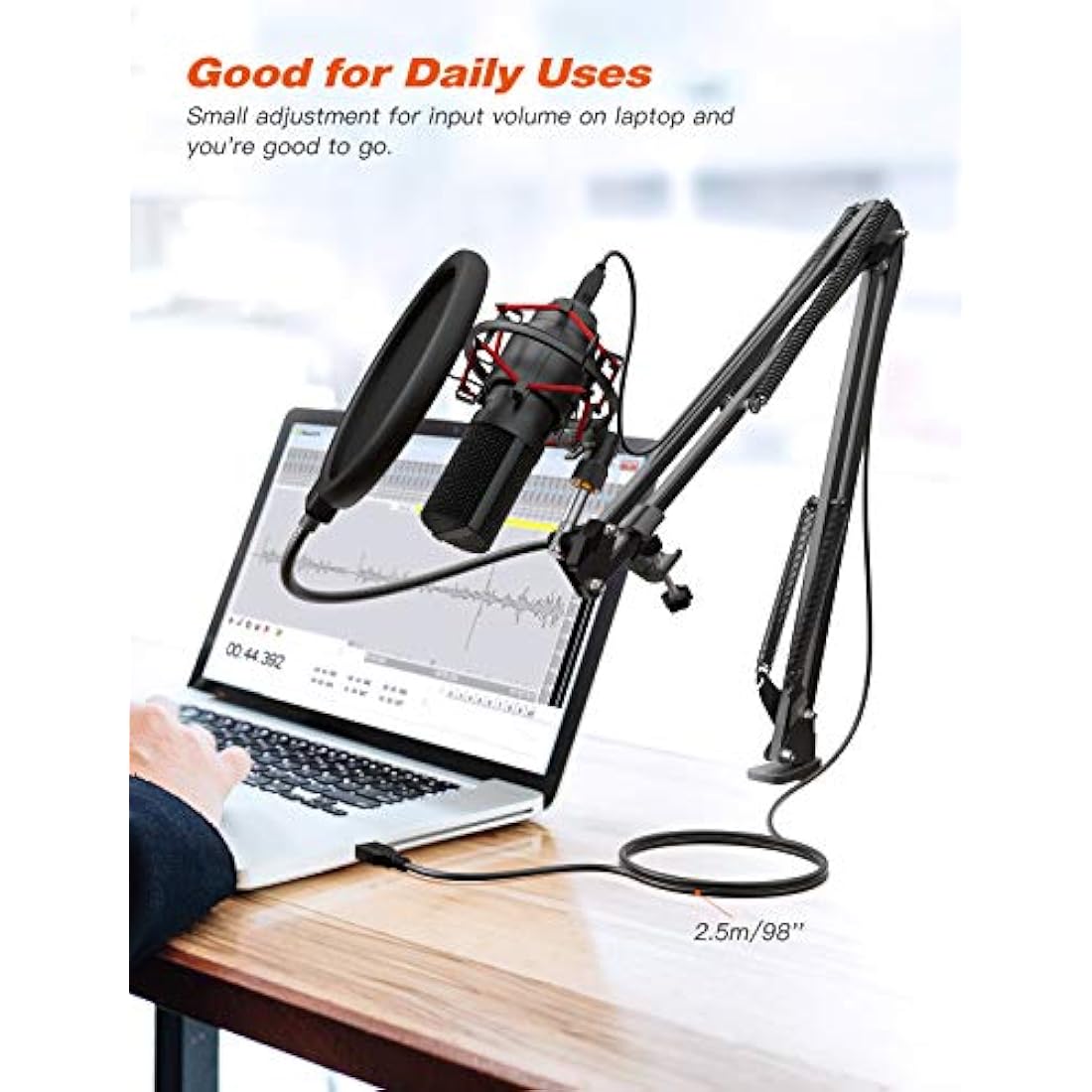 FIFINE T732 USB Gaming Microphone Kit with Boom Arm and Shock Mount