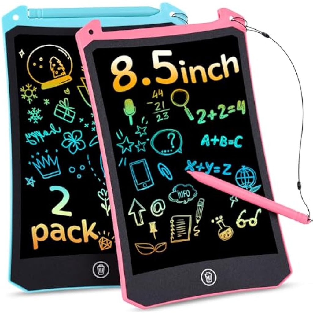 PINKCAT 8.5" LCD Writing Tablet 2-Pack | Colorful Doodle Board for Kids