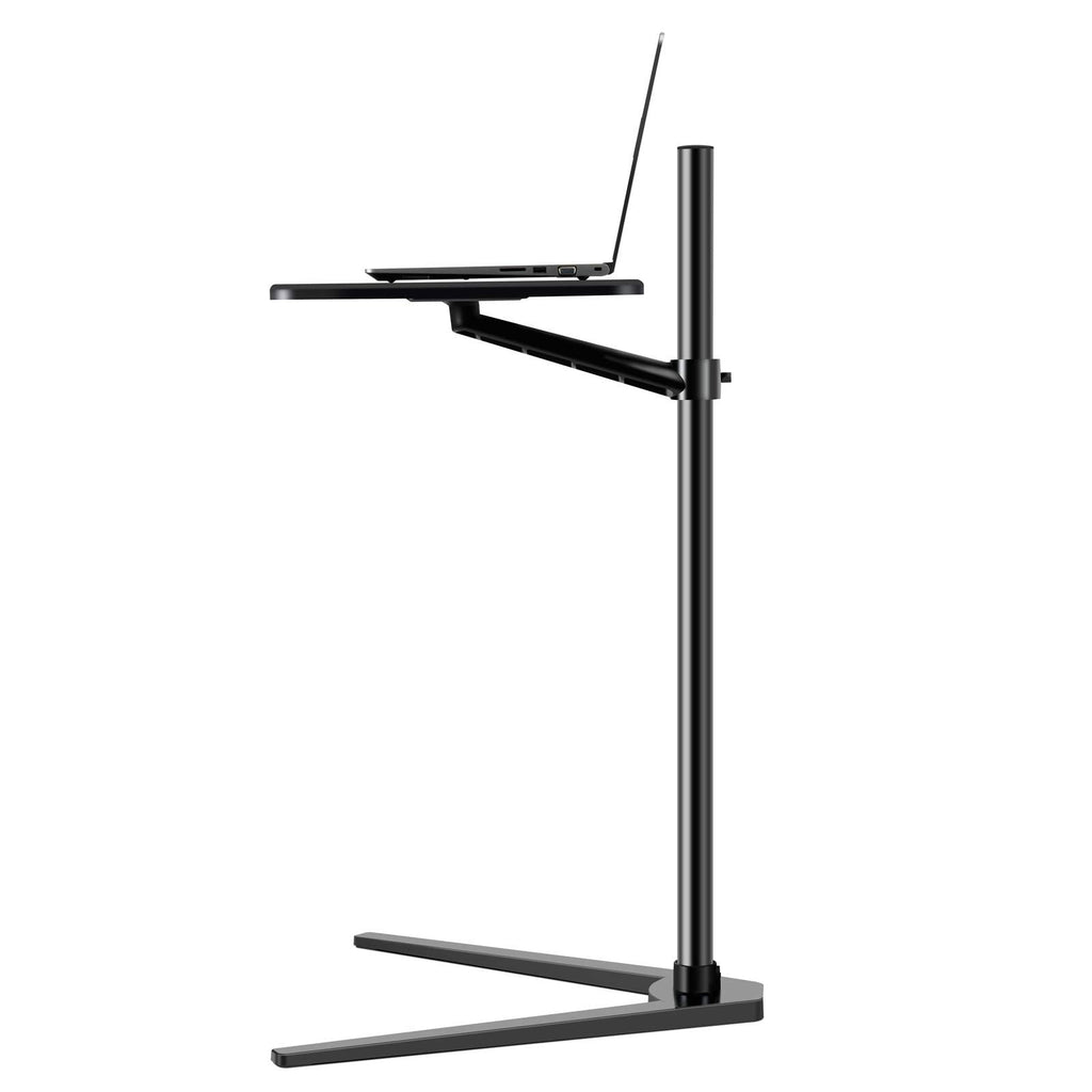 Thingy Club Overbed Table Stand, Height Adjustable Tray Side Table for Bed or Sofa Laptop Desk Black- Black Board