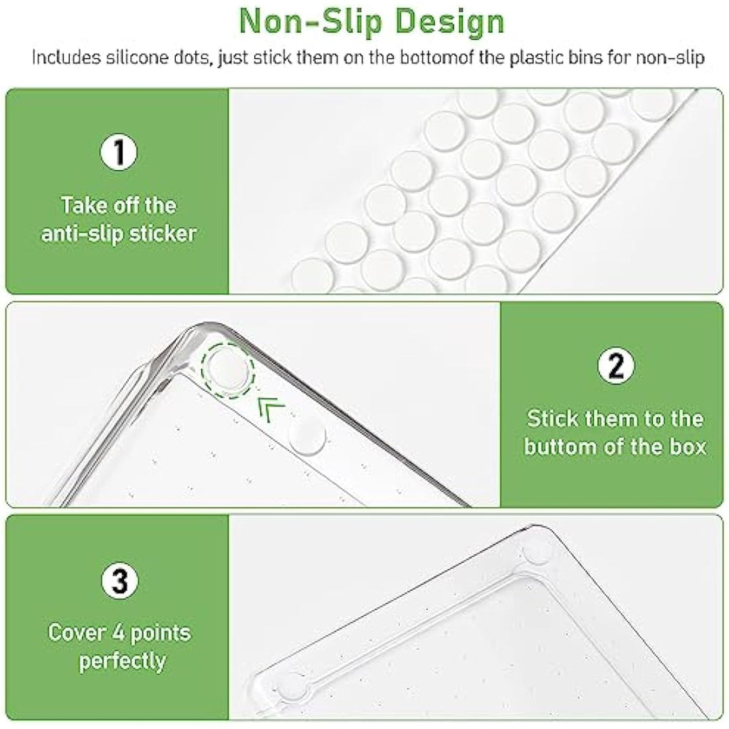 Giklux Clear Acrylic Drawer Organiser Trays - 6 Pcs Desk & Kitchen Dividers