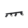 Philips MyLiving 4-Light Adjustable Spotlight - Black Metal GU10