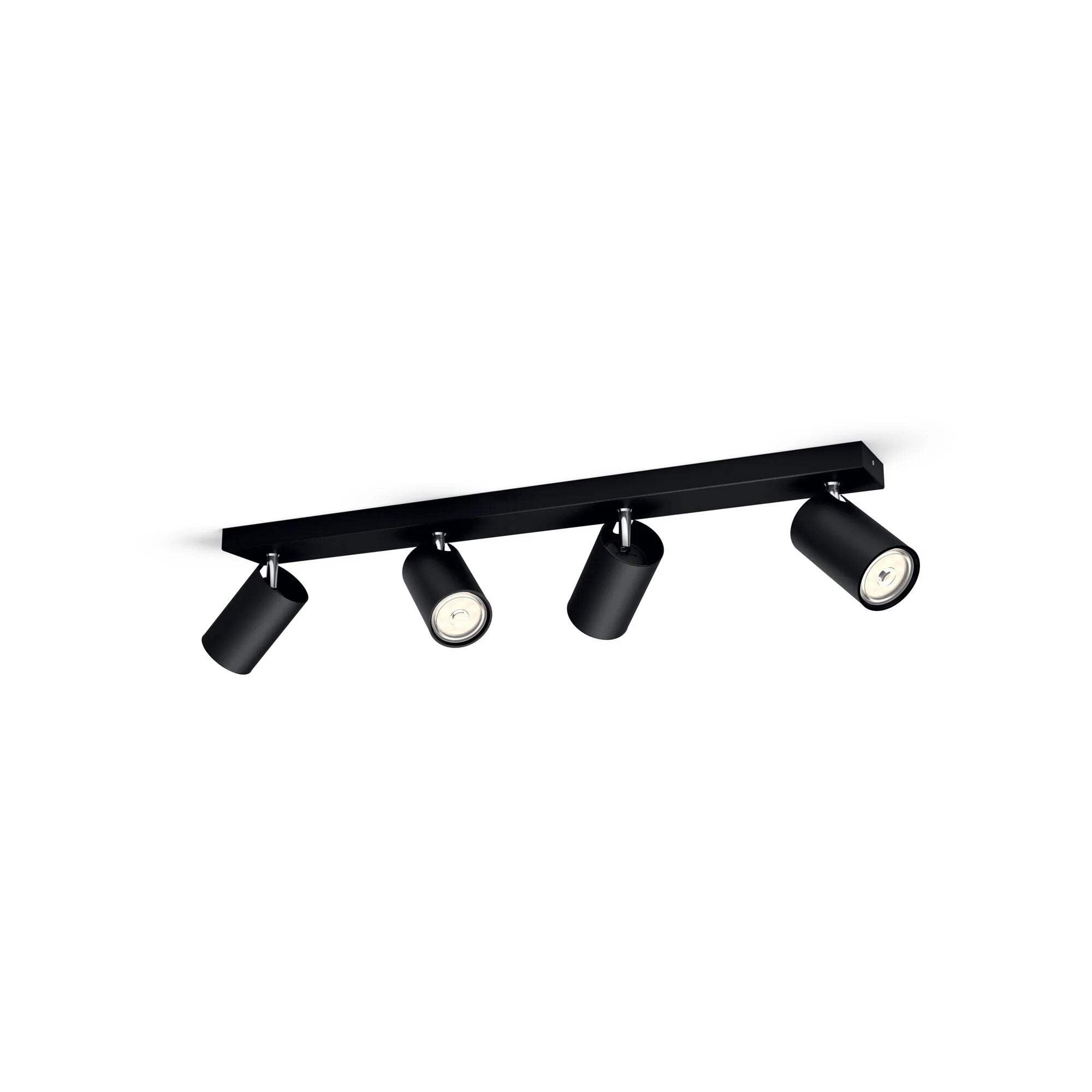 Philips MyLiving 4-Light Adjustable Spotlight - Black Metal GU10