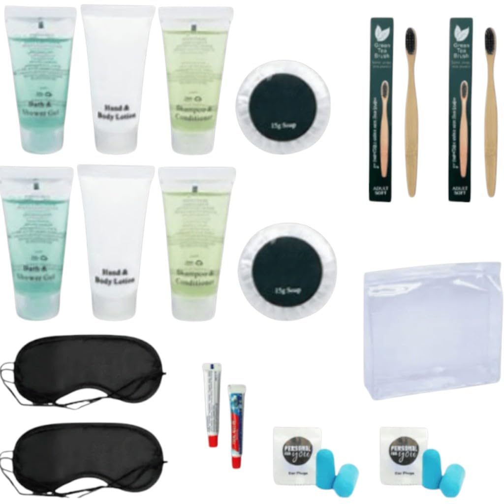 BoutiqueBF 17-Piece Travel Toiletry Set for Two | Hotel Amenities Kit