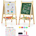 EAQ Kids Wooden Art Easel | Height Adjustable 3-in-1 Drawing Board