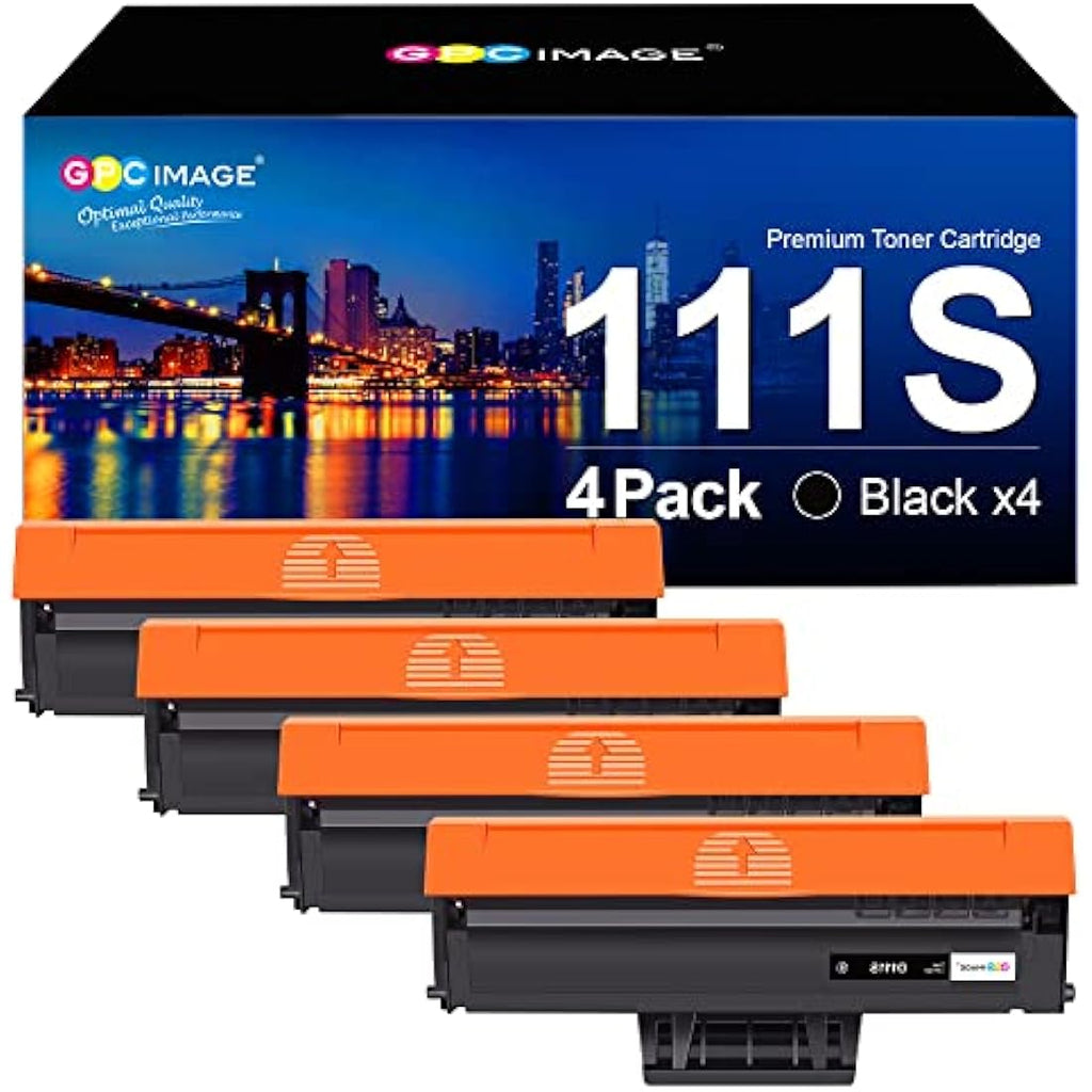 GPC Image Compatible Samsung MLT-D111S Black Toner Cartridges - 4-Pack