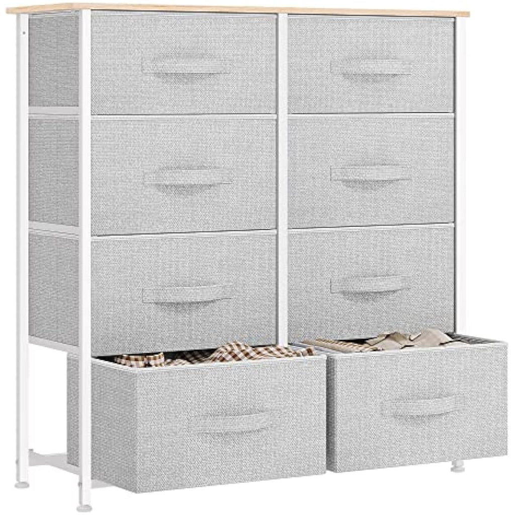 YITAHOME 8-Drawer Fabric Dresser | Storage Organizer with Wood Top