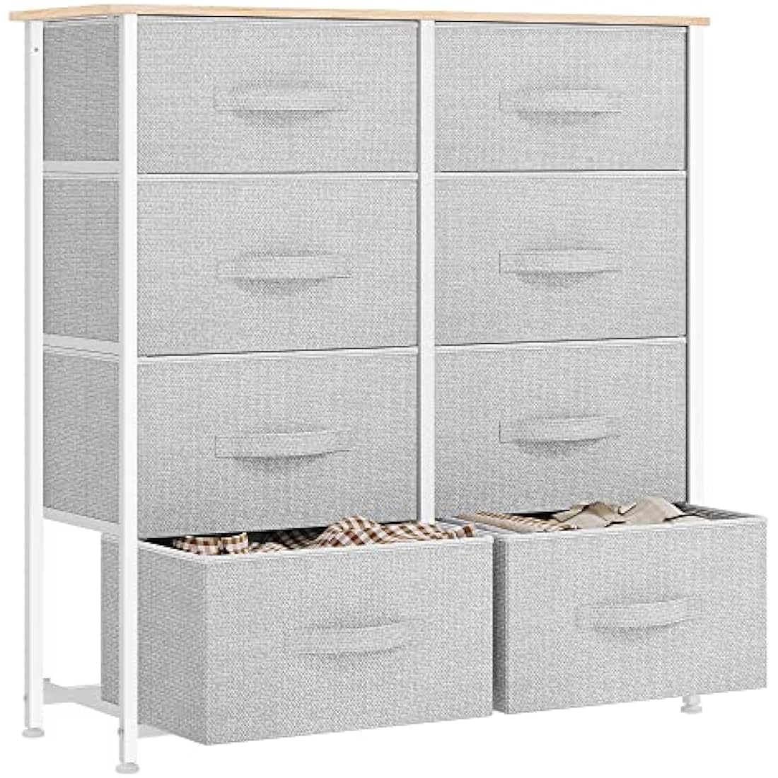 YITAHOME 8-Drawer Fabric Dresser | Storage Organizer with Wood Top
