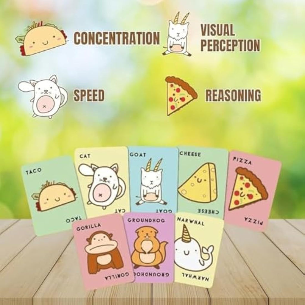 Blue Orange Taco Cat Goat Cheese Pizza Card Game - Fast Party Game