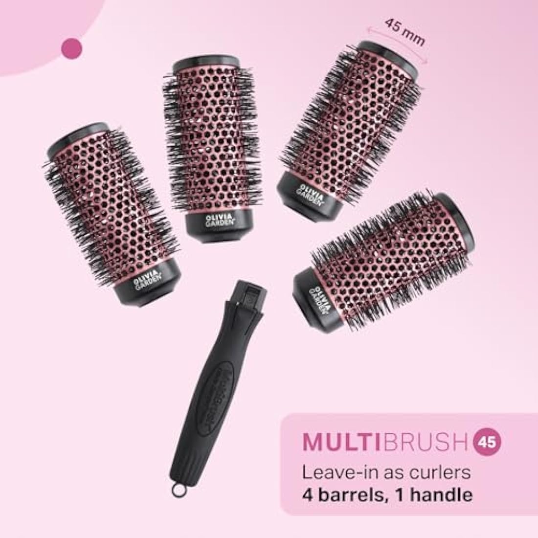 Olivia Garden Multibrush Kit | 45mm Detachable Barrels & Handle