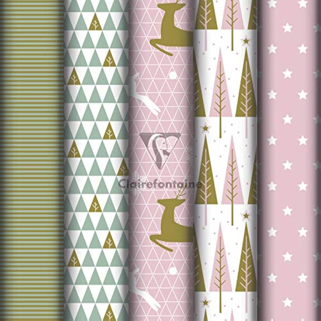 Clairefontaine Excellia Christmas Gift Wrapping Paper - 10 Rolls, 5x0.70m