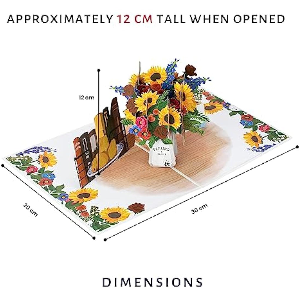 Cardology Sunflowers 3D Pop Up Card – Handmade Floral Greeting Card