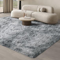 JOJOSEE Grey Shaggy Area Rug – 200x300cm Soft Anti-Slip Living Room Mat