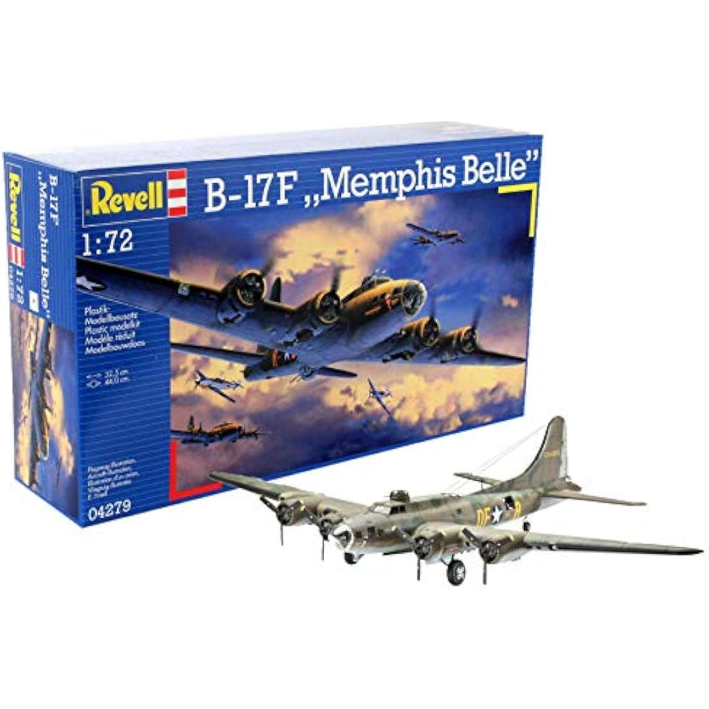 Revell B-17F Memphis Belle 1:72 Scale Plastic Model Kit - 235 Pieces