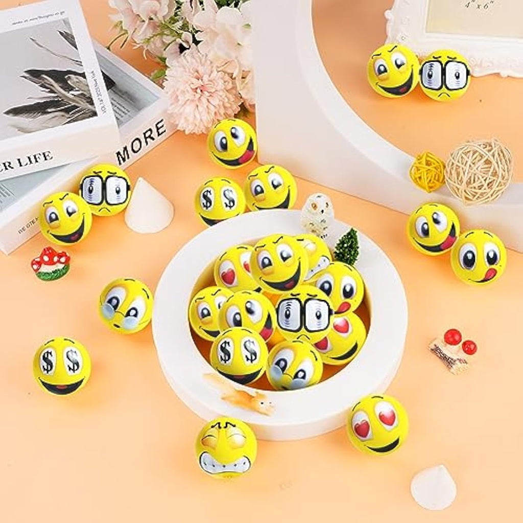 Funny Face Stress Balls – 20pcs PU Foam Squeeze Fidget Toys