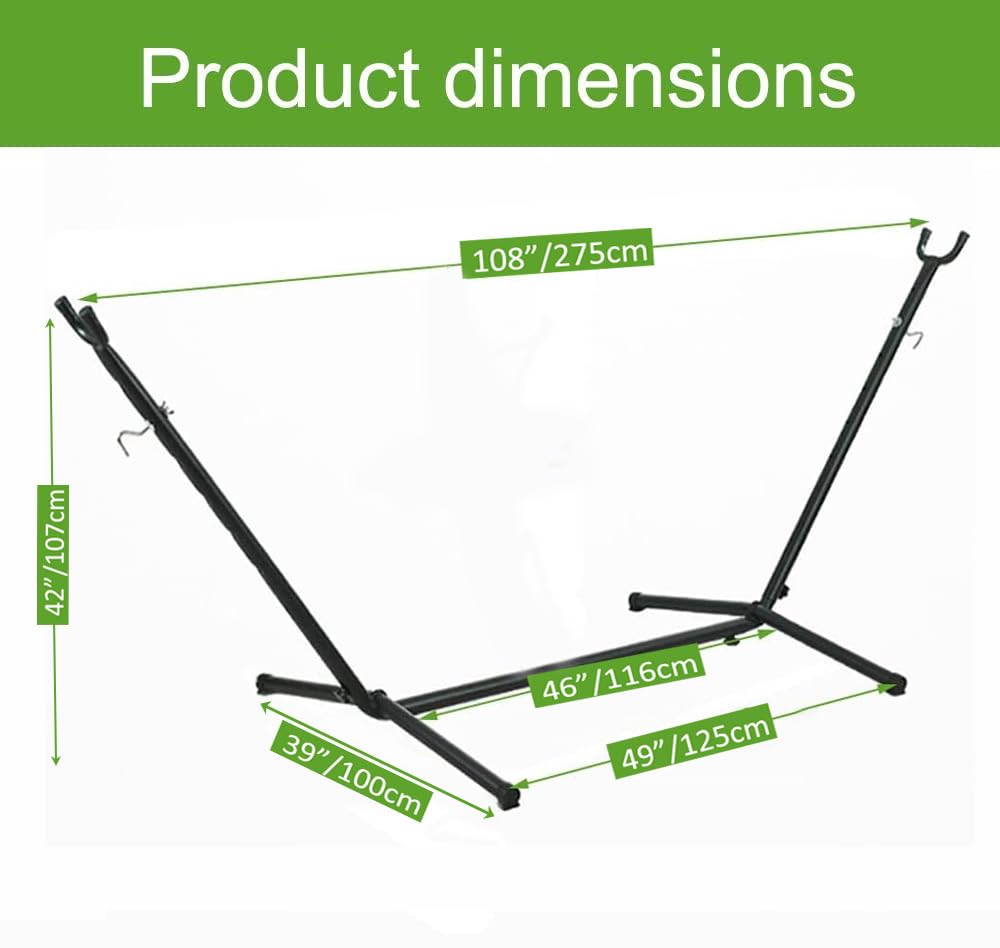 Goutime 9Ft Double Hammock with Heavy-Duty Steel Stand - 550 lbs Capacity