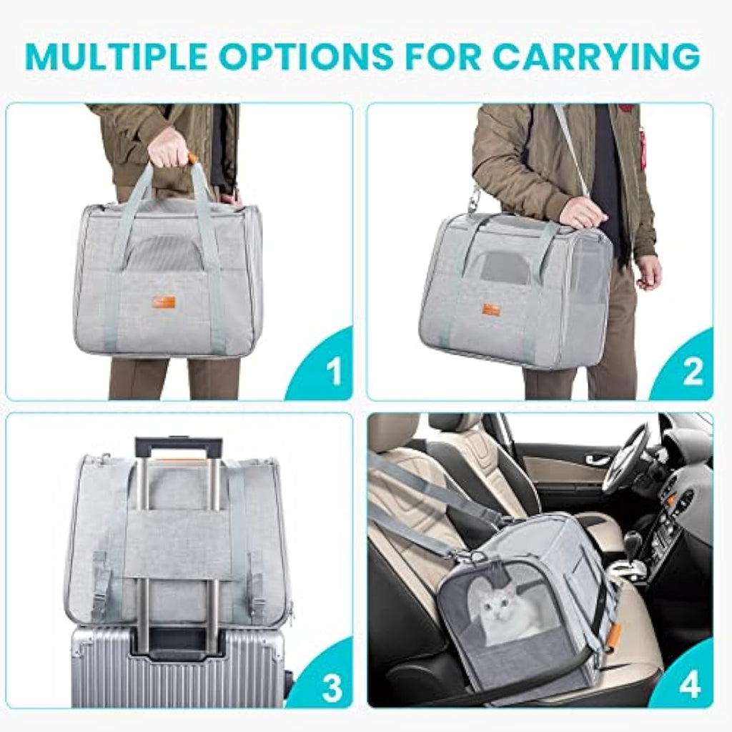 Morpilot Airline Approved Pet Carrier – Breathable Cat & Dog Travel Bag