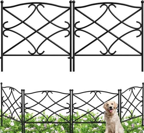 Amagabeli Metal Garden Fence - 3M Rustproof Wrought Iron Animal Barrier