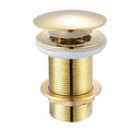 Gold Unslotted Dome Basin Waste with Brass Nut - Bathroom Sink Drain - image 1
