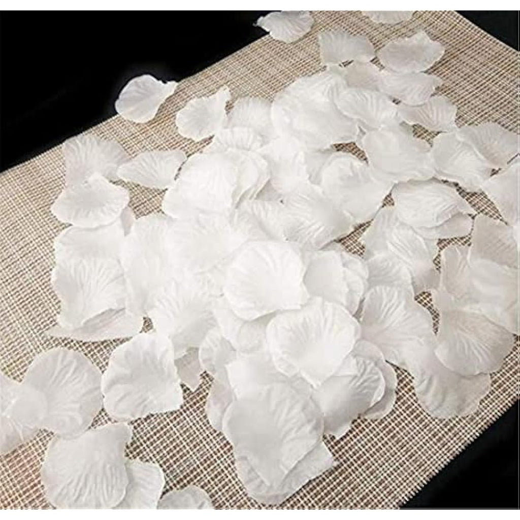 RuiChy 1000pcs White Silk Artificial Rose Petals for Wedding Decor