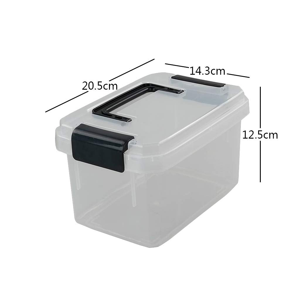 Dehouse 2 L Plastic Mini Storage Latch Box, 4 Packs Clear Storage Box, F - image 3