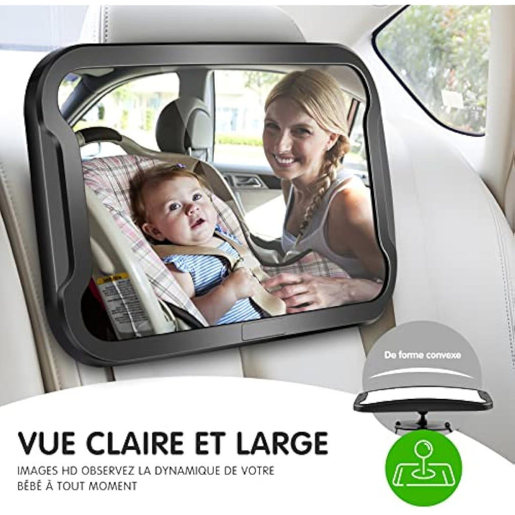 Vinabo Baby Car Mirror – Shatterproof Wide-Angle Rear Seat Mirror