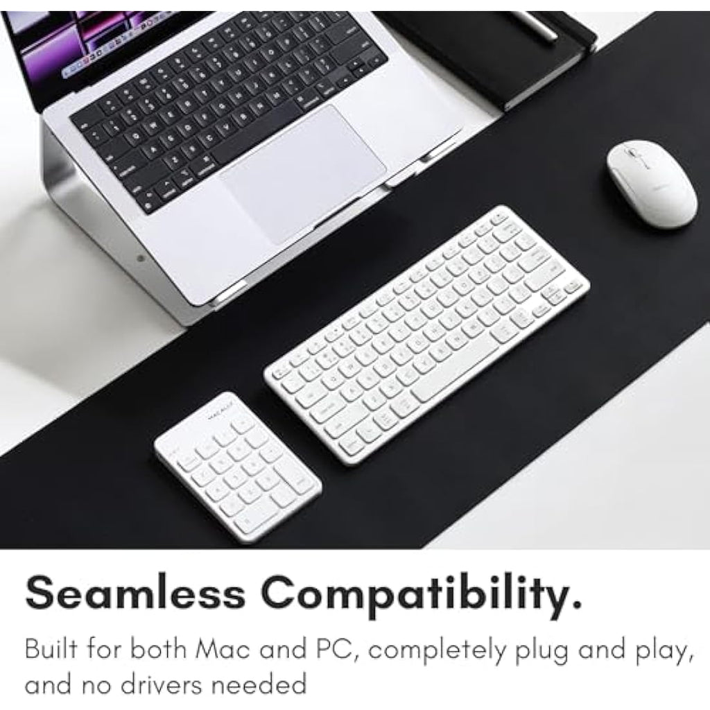 Macally Bluetooth Numeric Keypad – Rechargeable 18-Key Wireless Numpad