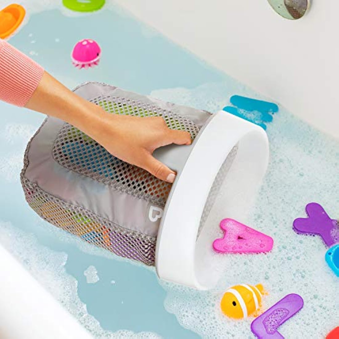 Munchkin Super Scoop Baby Bath Toy Storage Basket with Suction Cup