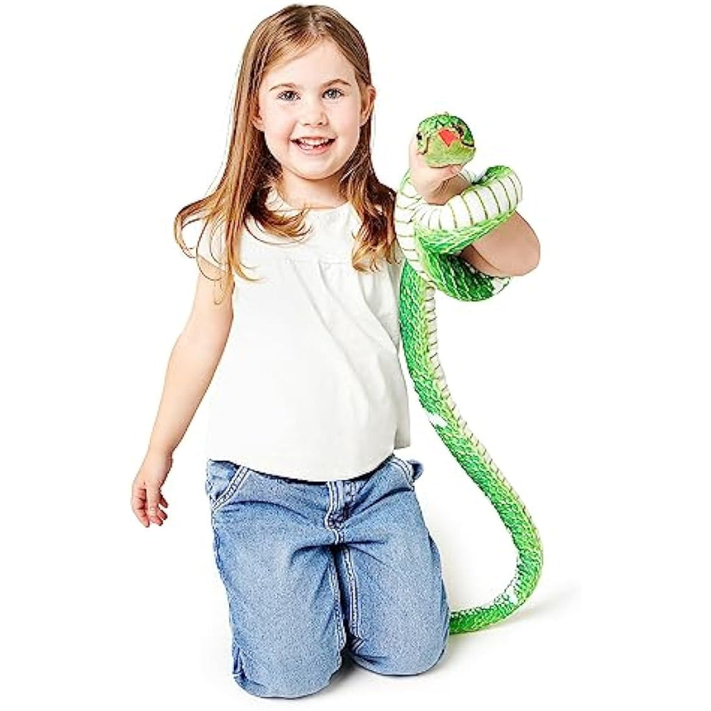 Zappi Co Green Tree Python Plush Snake Toy – Realistic 180cm Stuffed Animal