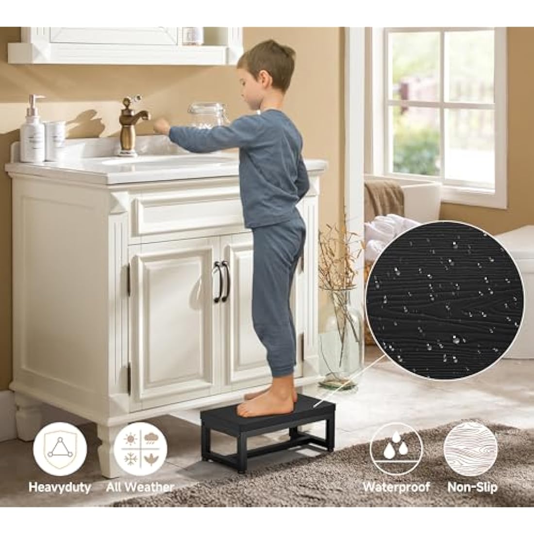 Heavy Duty HDPE Step Stool – Waterproof Non-Slip Footrest