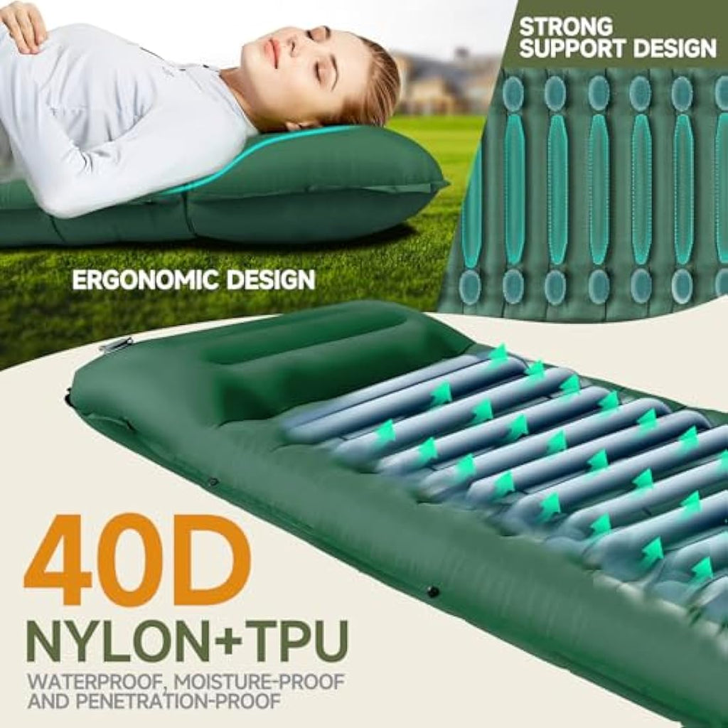 BLUEVER 14cm Self-Inflating Camping Mattress | Waterproof Sleeping Pad