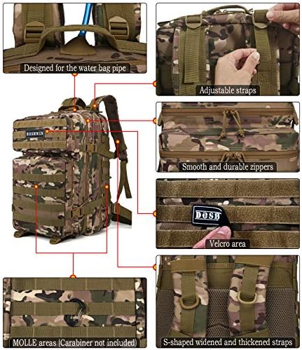 Doshwin 40L Military Tactical Backpack | Molle Camo Hiking Rucksack