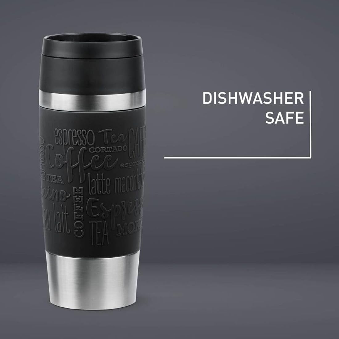 Tefal Travel Mug – 360ml Stainless Steel Insulated Cup with Soft-Touch Sleeve
