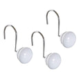 Creative Scents White Shower Curtain Hooks – Set of 12 Resin Rings