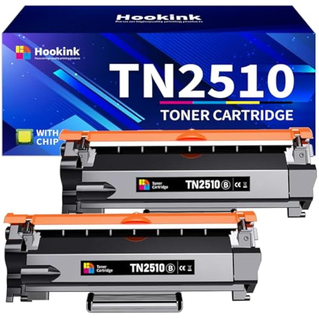 Hookink TN2510 Black Toner Cartridge 2-Pack for Brother HL-L2400DW