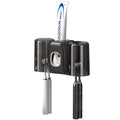 Braozaiw toothbrush holder wall mounted, toothpaste dispenser, electric toothbrush holder, With 4 Brush Slots 2 Cups No Drilling Required Black - image 1