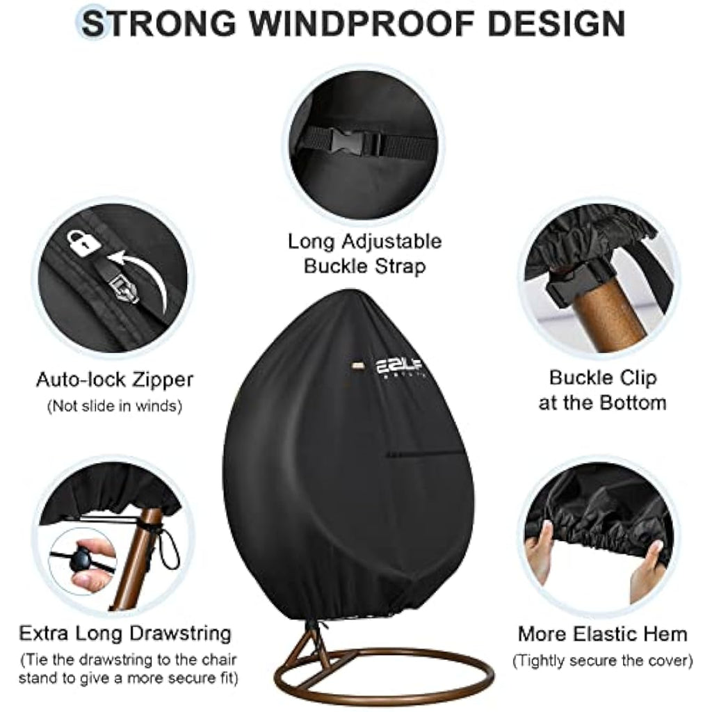 Ezilif Egg Chair Cover | 420D Heavy Duty Waterproof Hanging Swing Cover