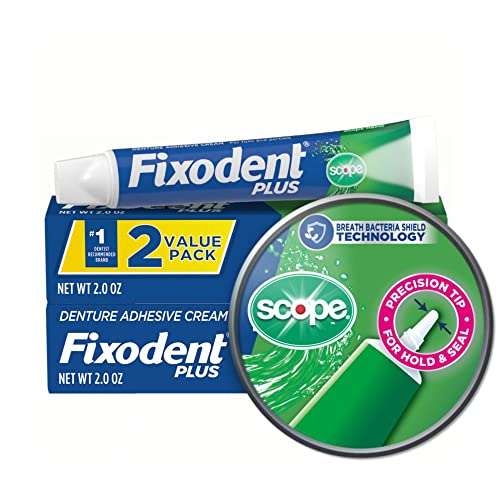 Fixodent Food Seal Plus Scope Denture Adhesive Cream - 120ml Twin Pack