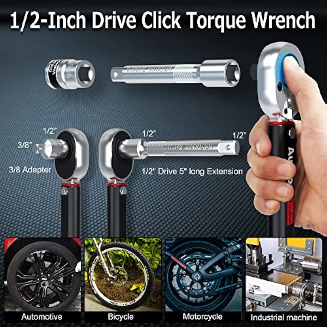 Jolof Store 1/2 Inch Drive Click Torque Wrench (20-230 Nm) - Black