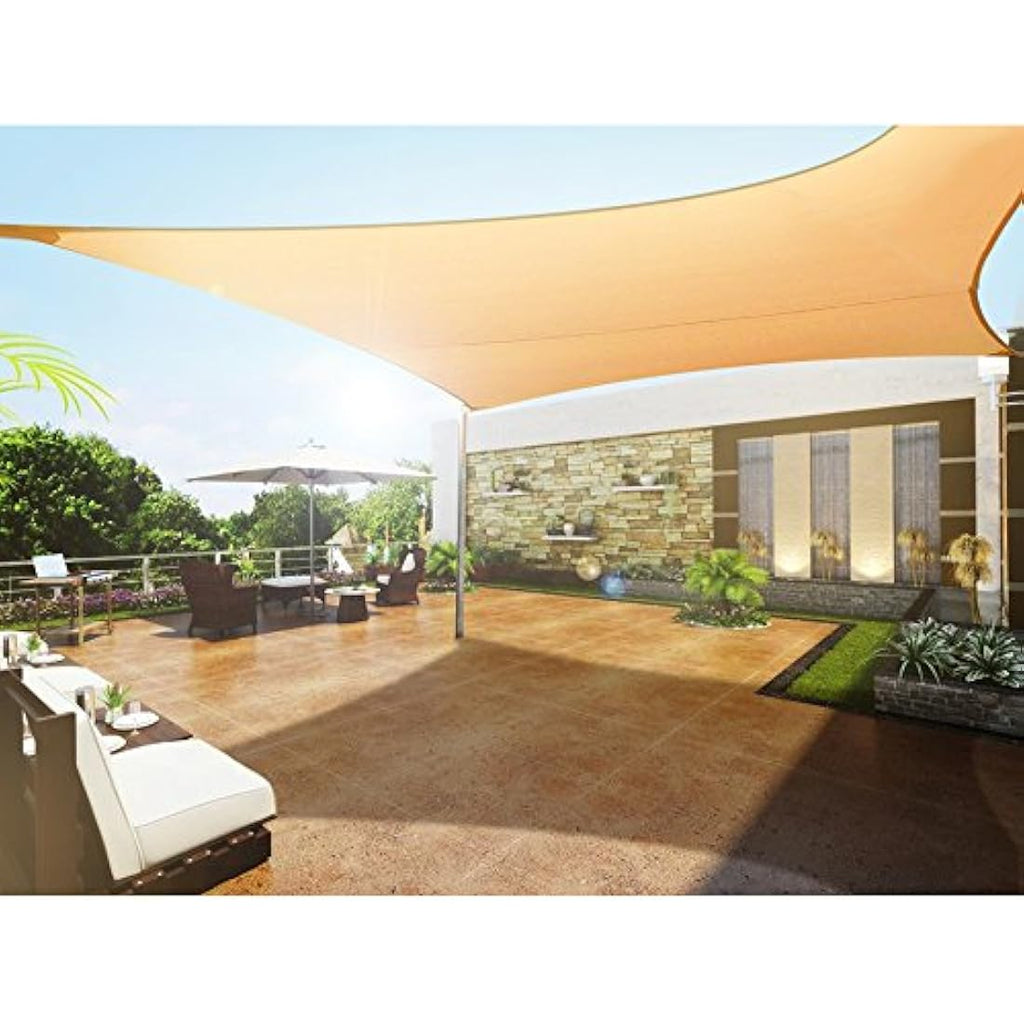 GreenBlue Rectangle Shade Sail – Waterproof UV Protection Canopy, Cream