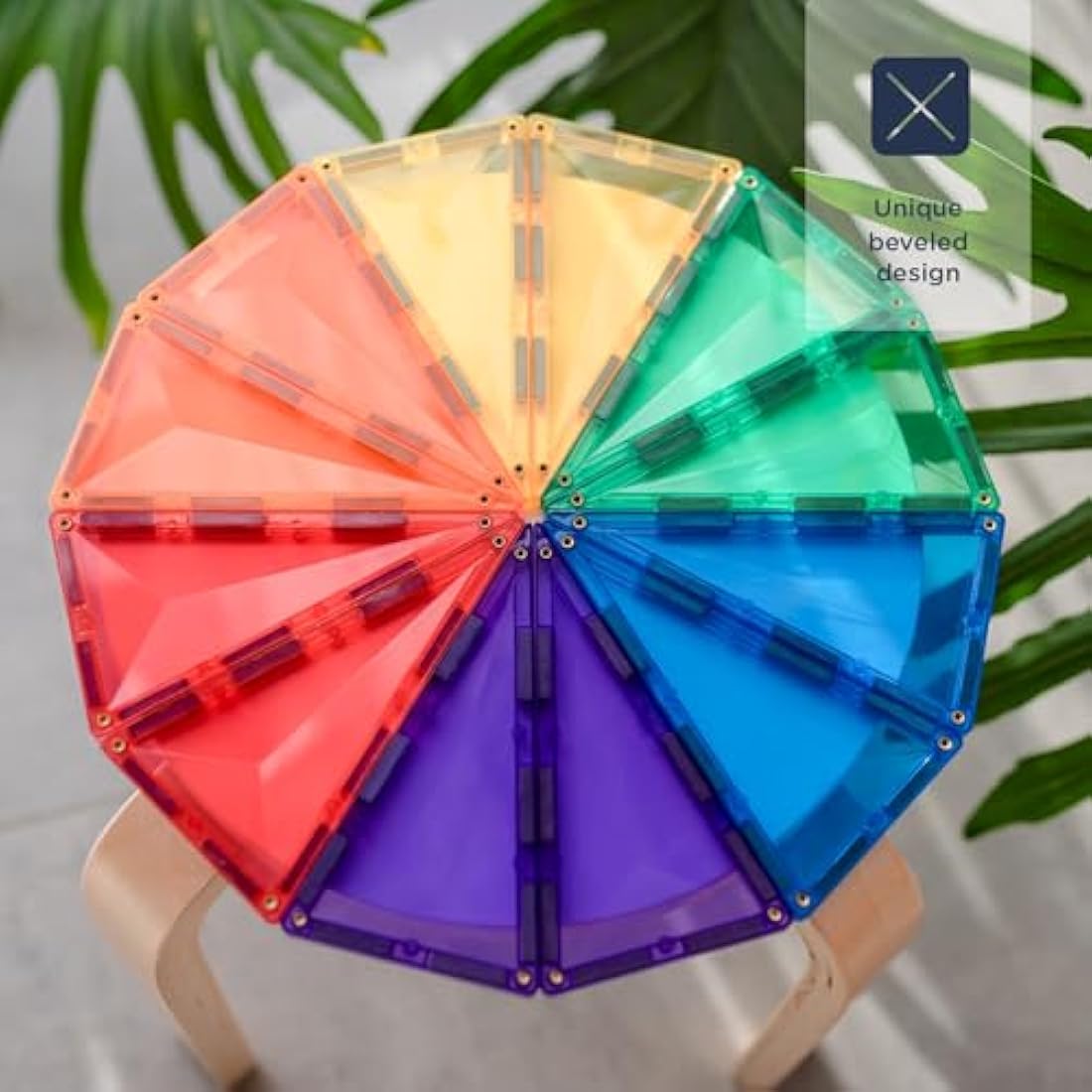 CONNETIX Rainbow Geometry Pack – 30 Piece Magnetic Tiles STEM Toy